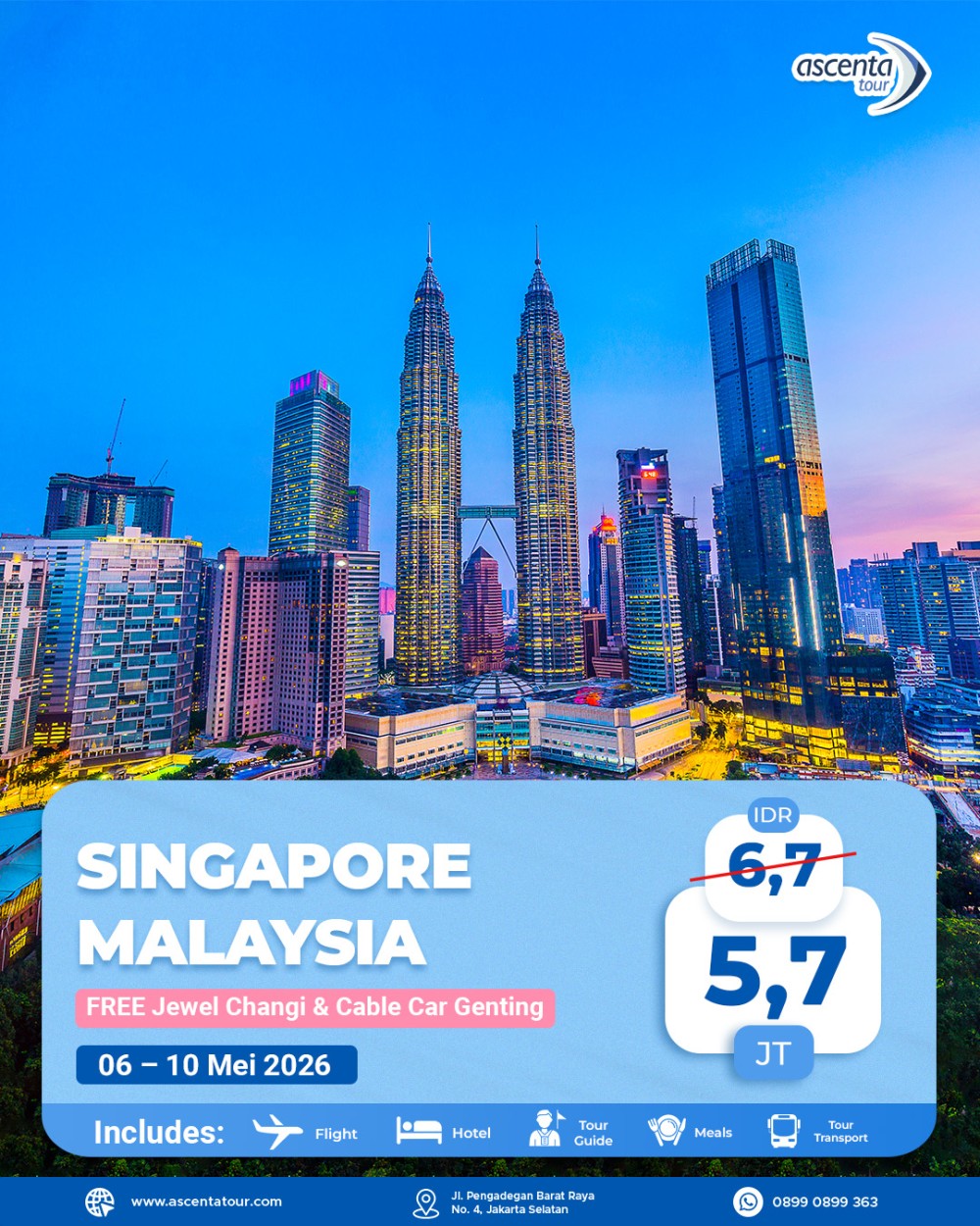 Tour Singapore Malaysia 5D4N