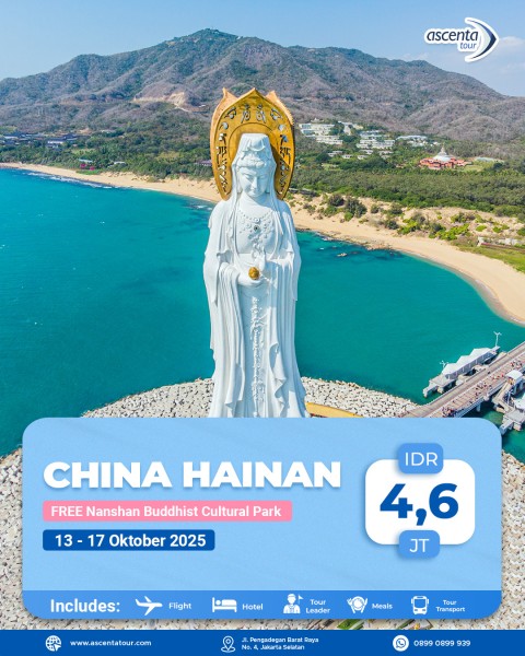 Tour China Hainan 5D (WITH NANSHAN BUDDHISM CULTURAL TOURISM ZONE)