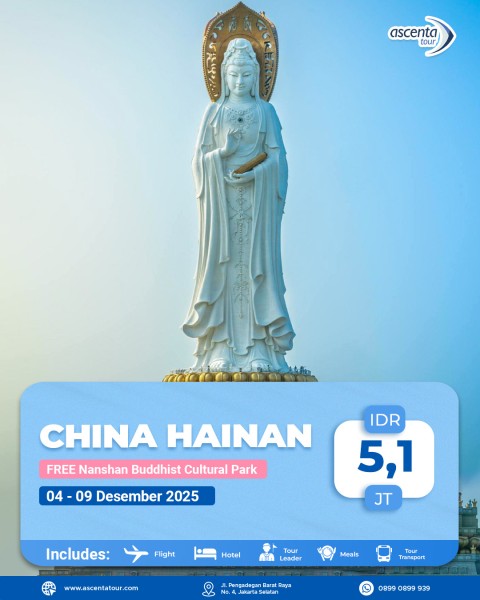 Tour China Hainan 6D (WITH NANSHAN BUDDHISM CULTURAL TOURISM ZONE)