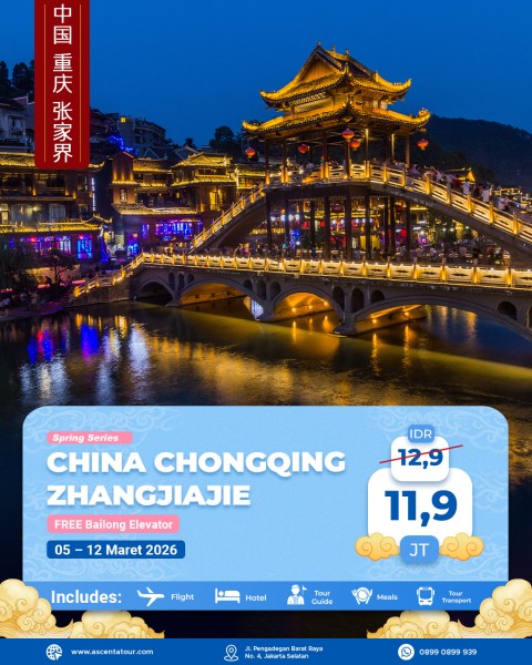Tour China Chongqing Zhangjiajie  8D