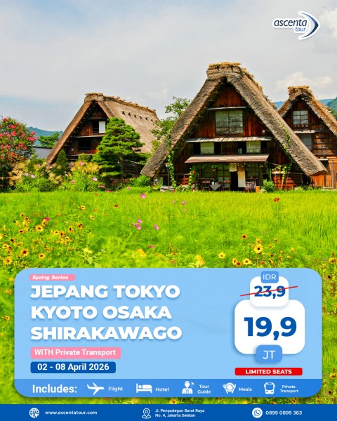 Tour Jepang Tokyo Osaka Kyoto Shirakawago 7D5N