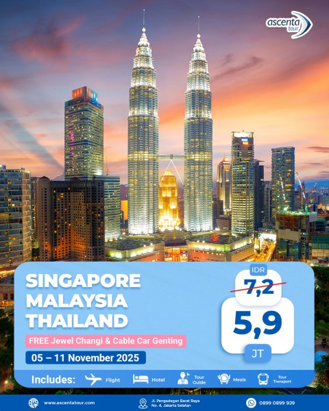 Tour 3 Negara Singapore Malaysia Thailand 7D6N