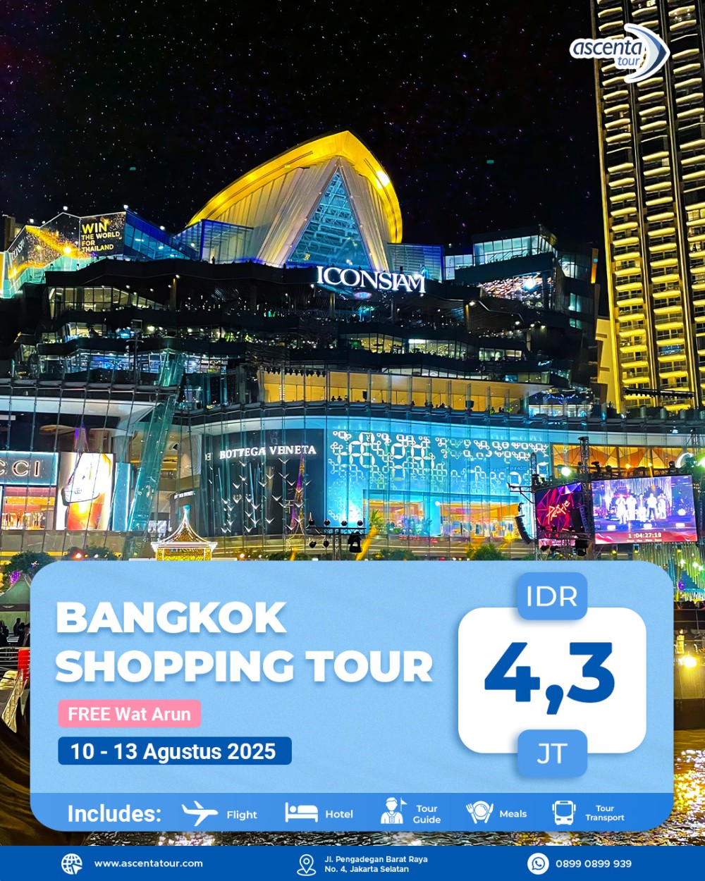 Tour Thailand Bangkok Shopping 4D/3N