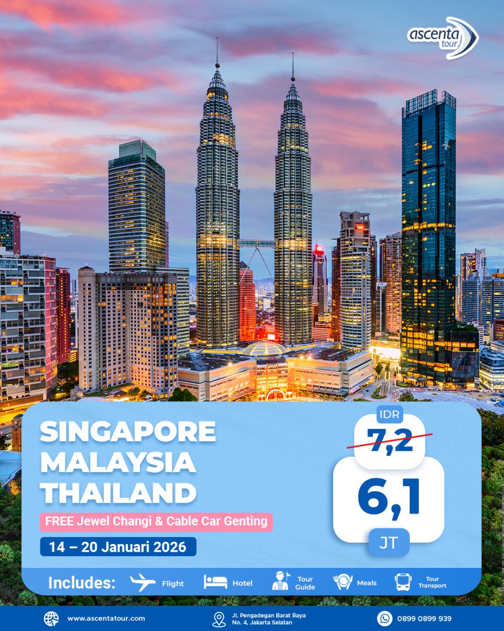 Tour 3 Negara Singapore Malaysia Thailand 7D6N