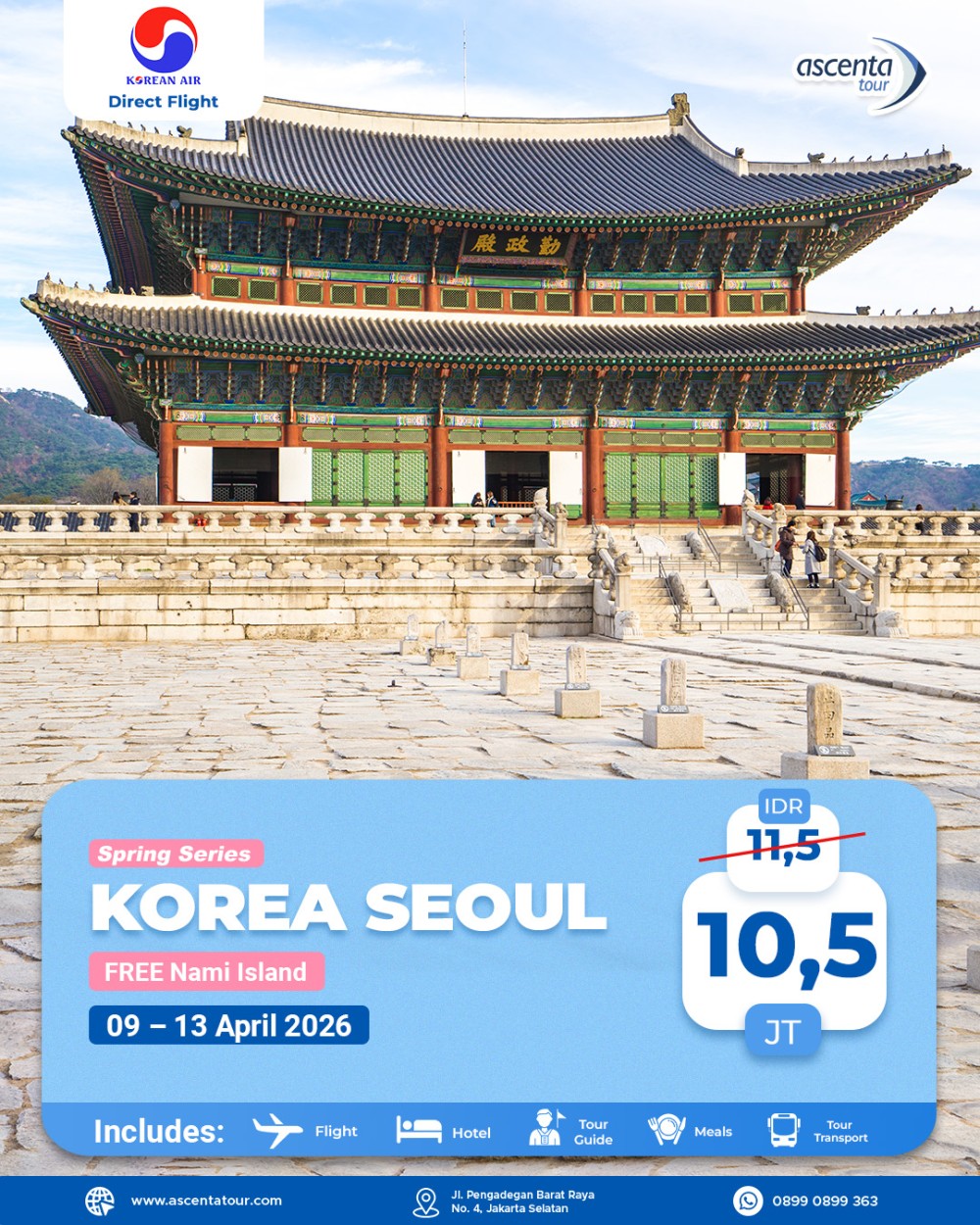 TOUR KOREA 5D DIRECT FLIGHT BY KE