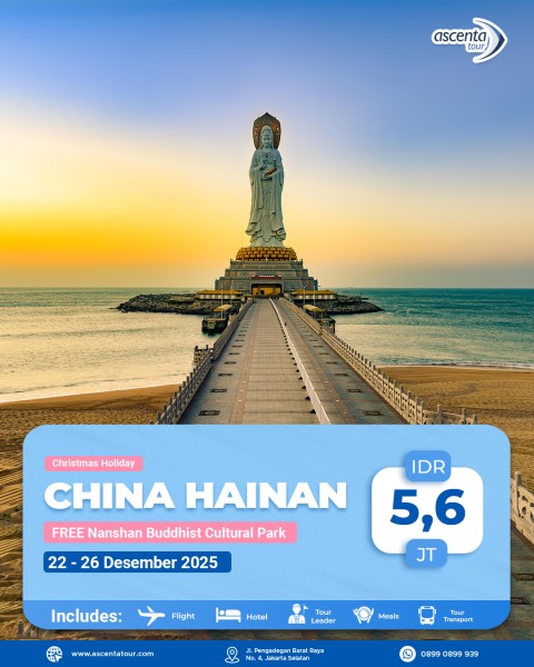 Tour China Hainan 5D (WITH NANSHAN BUDDHISM CULTURAL TOURISM ZONE)