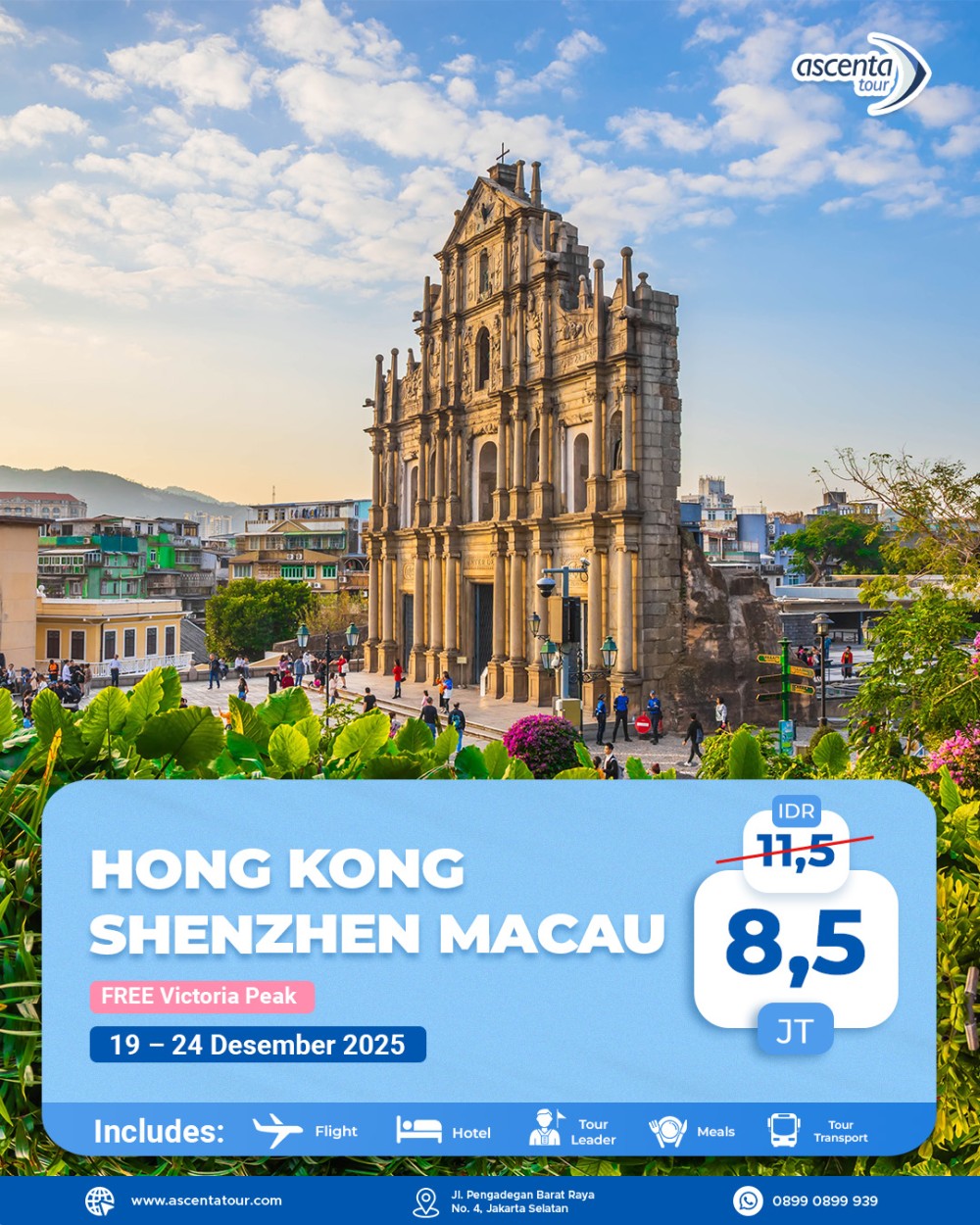 Tour Hong Kong Shenzhen Macau 6D (WITH VENETIAN MACAU - TSIM SHA TSUI - HAPPY HARBOUR)