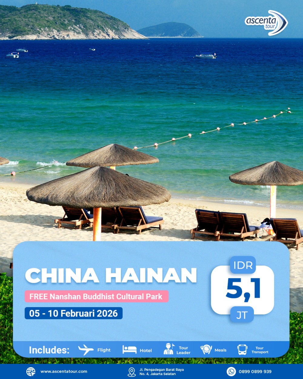 Tour China Hainan 6D (WITH NANSHAN BUDDHISM CULTURAL TOURISM ZONE)
