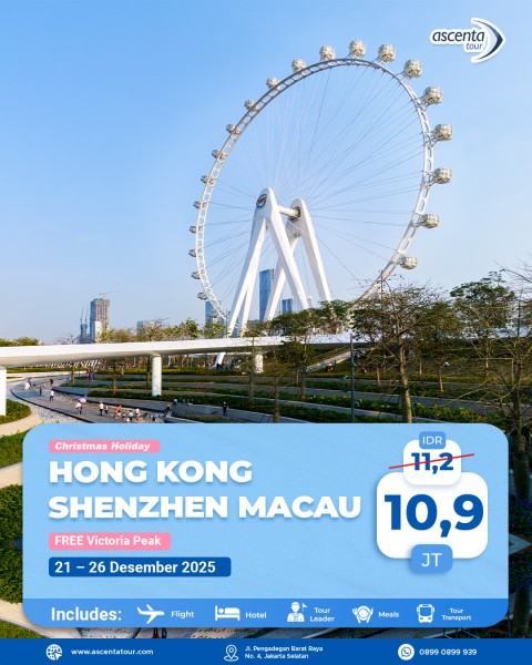 Tour Hong Kong Shenzhen Macau 6D (YEAR END)