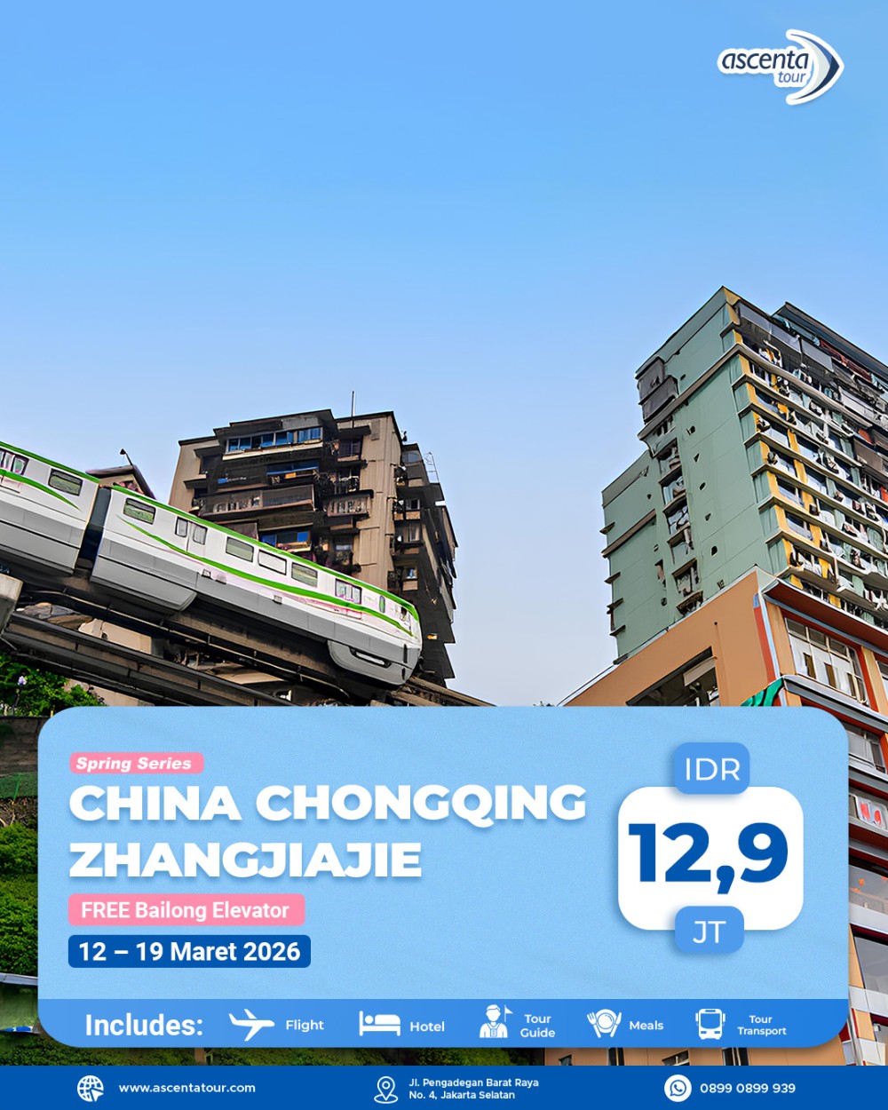 Tour China Chongqing Zhangjiajie  8D