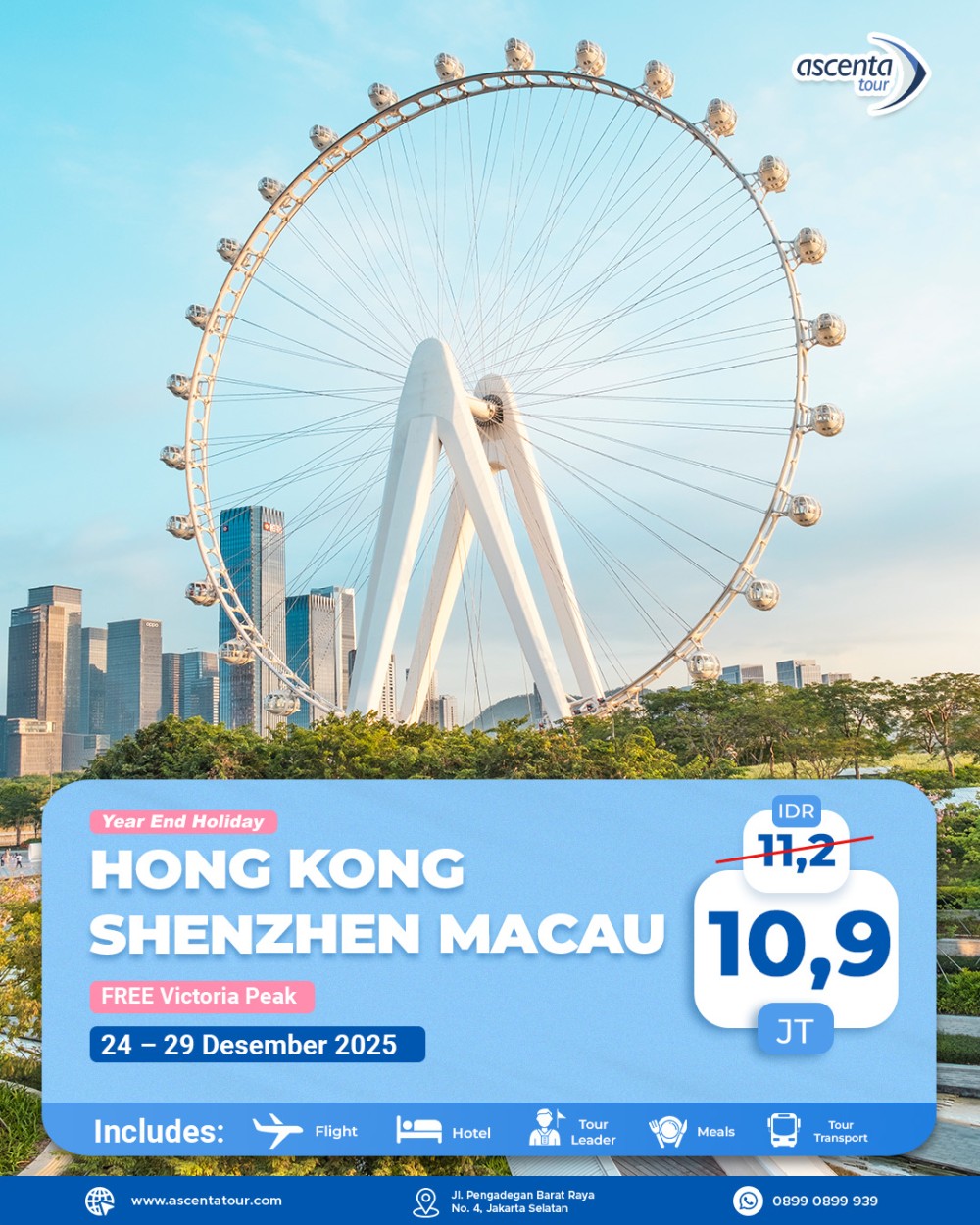 Tour Hong Kong Shenzhen Macau 6D (YEAR END)