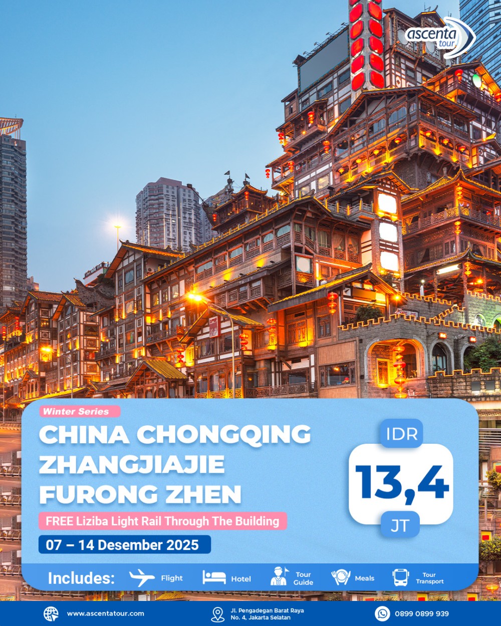 Tour China Chongqing Zhangjiajie Furong Zhen 8D
