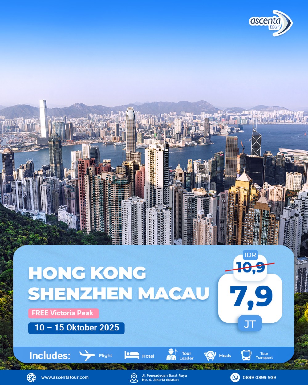 Tour Hong Kong Shenzhen Macau 6D (WITH VENETIAN MACAU - TSIM SHA TSUI - HAPPY HARBOUR)