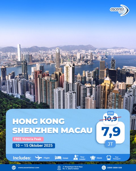Tour Hong Kong Shenzhen Macau 6D (WITH VENETIAN MACAU - TSIM SHA TSUI - HAPPY HARBOUR)