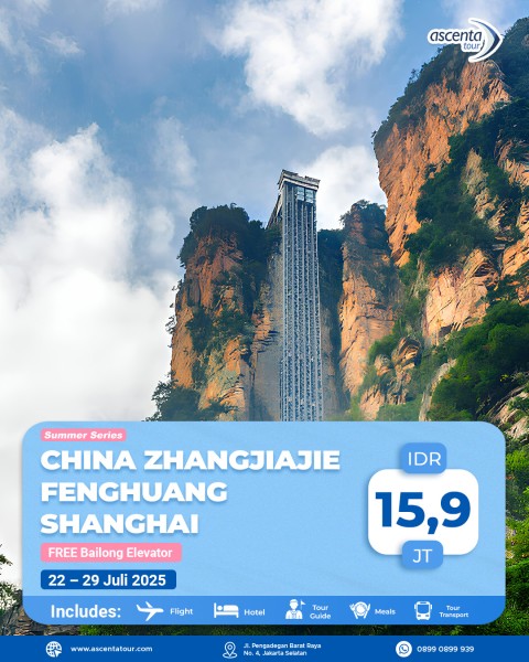 Tour China Zhangjiajie Fenghuang Shanghai 8D6N