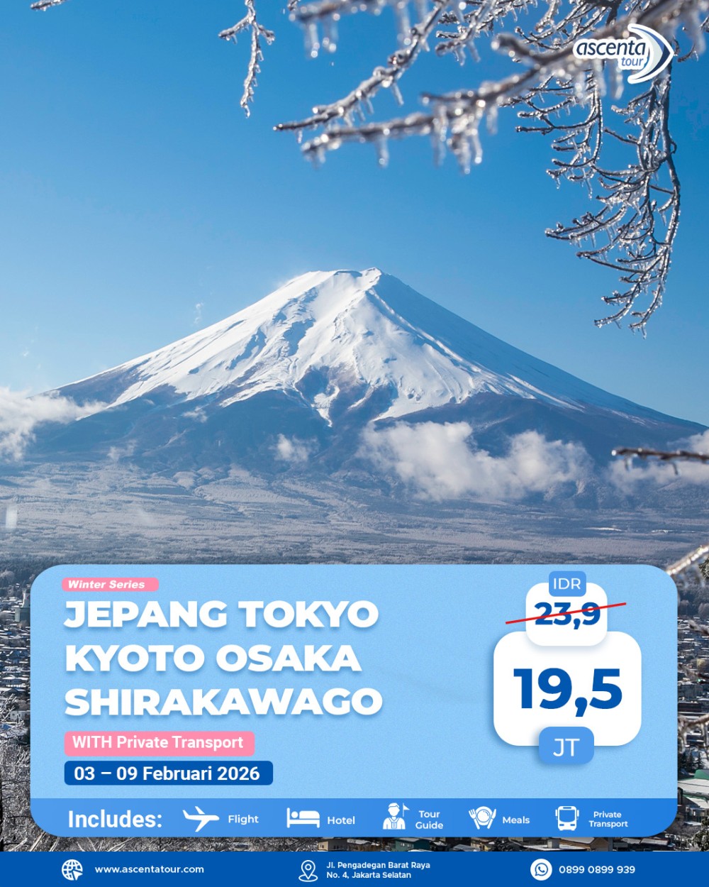 Tour Jepang Tokyo Osaka Kyoto Shirakawago 7D5N