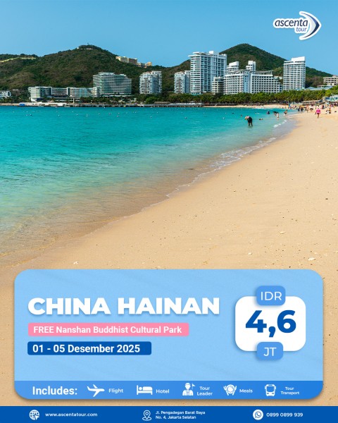 Tour China Hainan 5D (WITH NANSHAN BUDDHISM CULTURAL TOURISM ZONE)