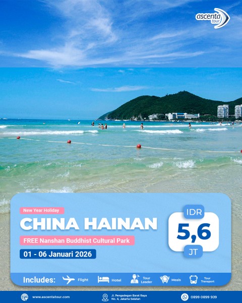 Tour China Hainan 6D (WITH NANSHAN BUDDHISM CULTURAL TOURISM ZONE)