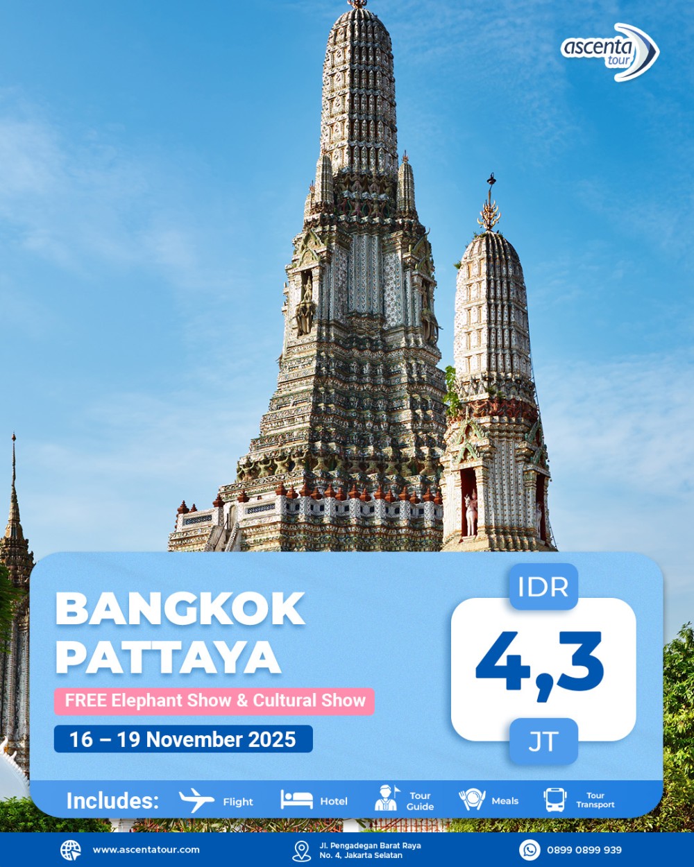 Tour Thailand Bangkok Pattaya 4D3N