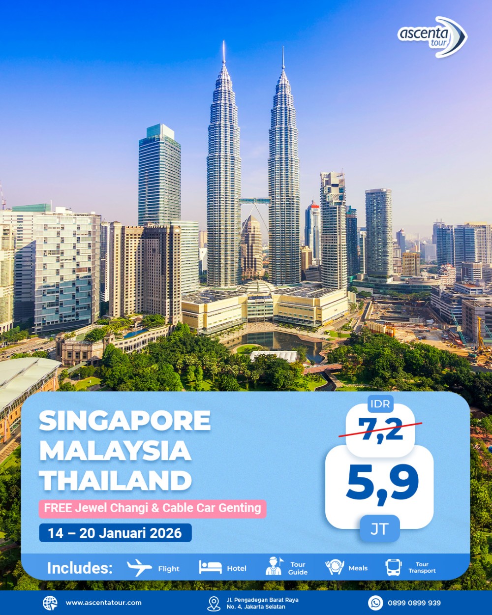 Tour 3 Negara Singapore Malaysia Thailand 7D6N