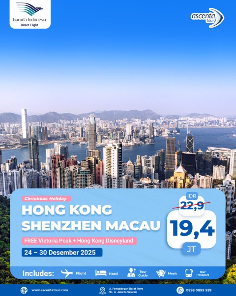 Tour Hong Kong Shenzhen Macau Year End 7D (with DISNEYLAND)