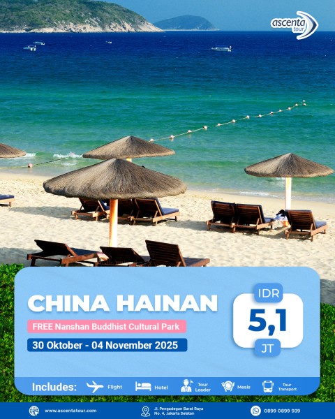 Tour China Hainan 6D (WITH NANSHAN BUDDHISM CULTURAL TOURISM ZONE)