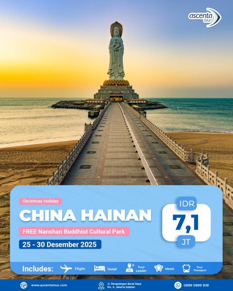 Tour China Hainan 6D (WITH NANSHAN BUDDHISM CULTURAL TOURISM ZONE)