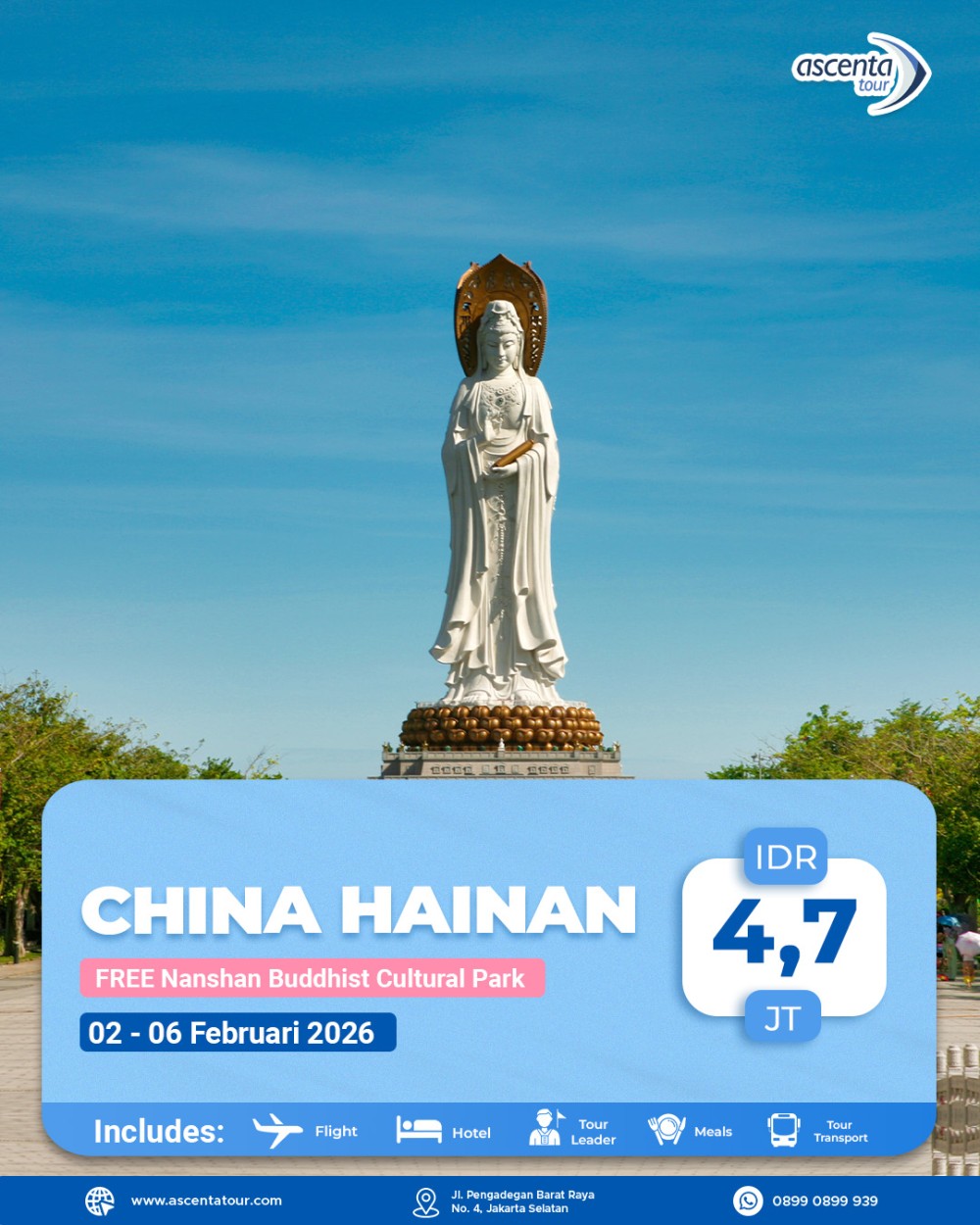 Tour China Hainan 5D (WITH NANSHAN BUDDHISM CULTURAL TOURISM ZONE)