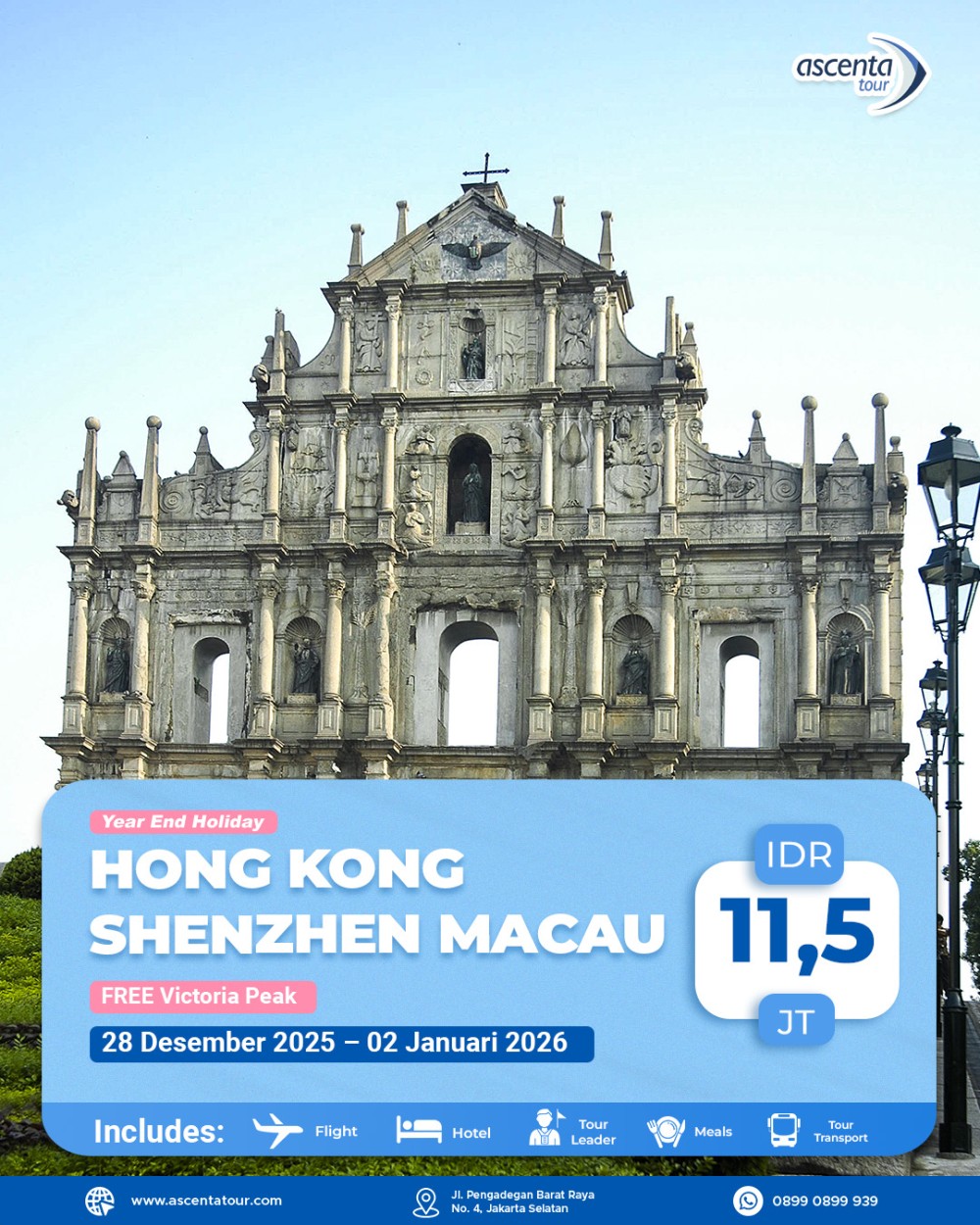Tour Hong Kong Shenzhen Macau 6D (YEAR END)