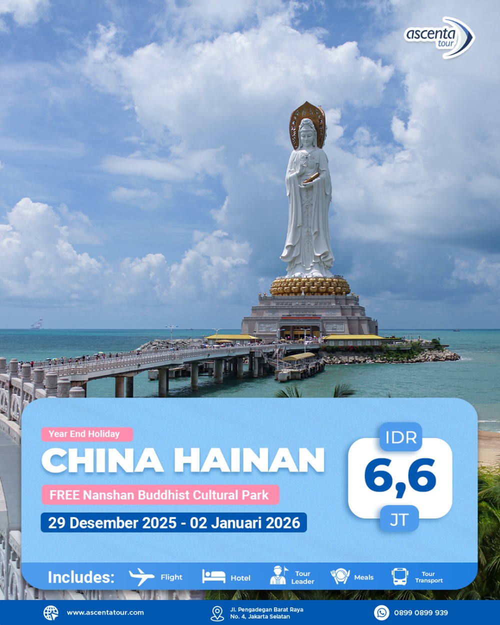Tour China Hainan 5D (WITH NANSHAN BUDDHISM CULTURAL TOURISM ZONE)