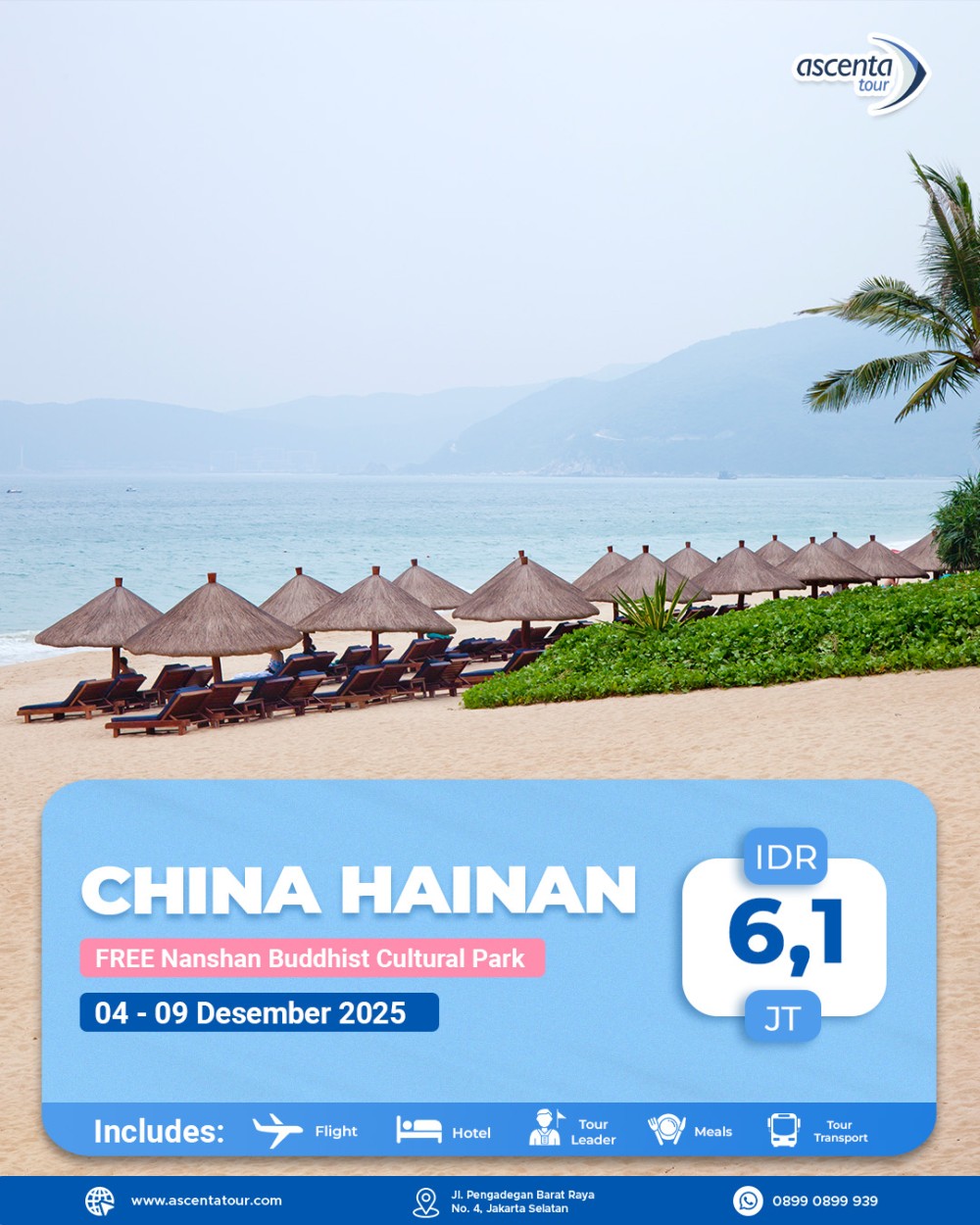 Tour China Hainan 6D (WITH NANSHAN BUDDHISM CULTURAL TOURISM ZONE)