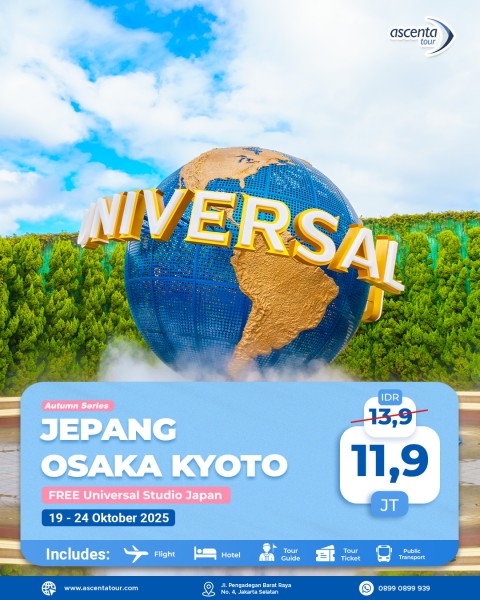 Tour Jepang Osaka Kyoto 6D4N