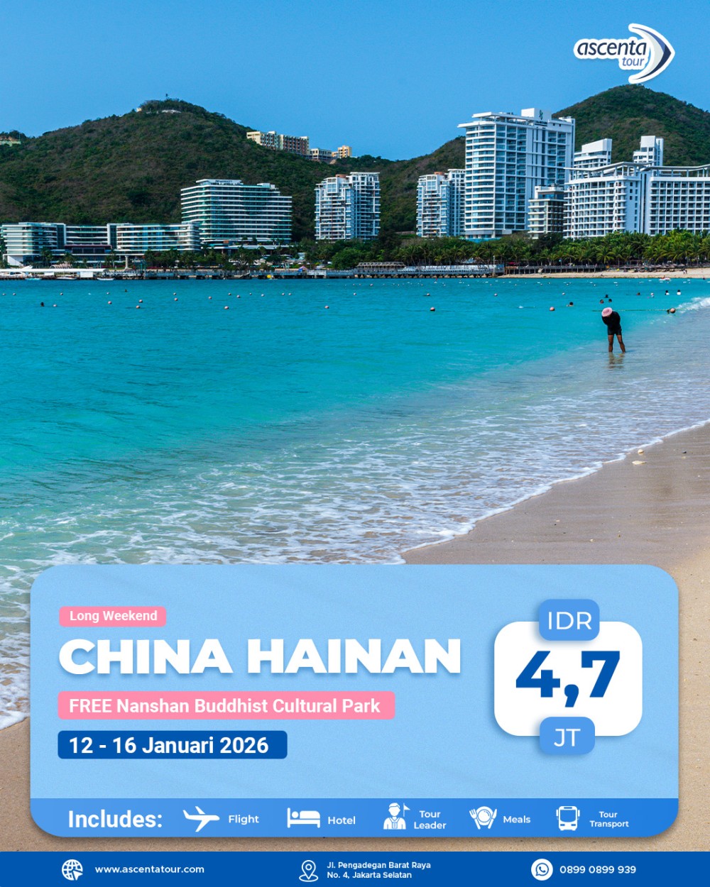 Tour China Hainan 5D (WITH NANSHAN BUDDHISM CULTURAL TOURISM ZONE)