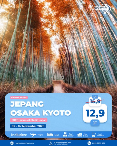Tour Jepang Osaka Kyoto 6D4N