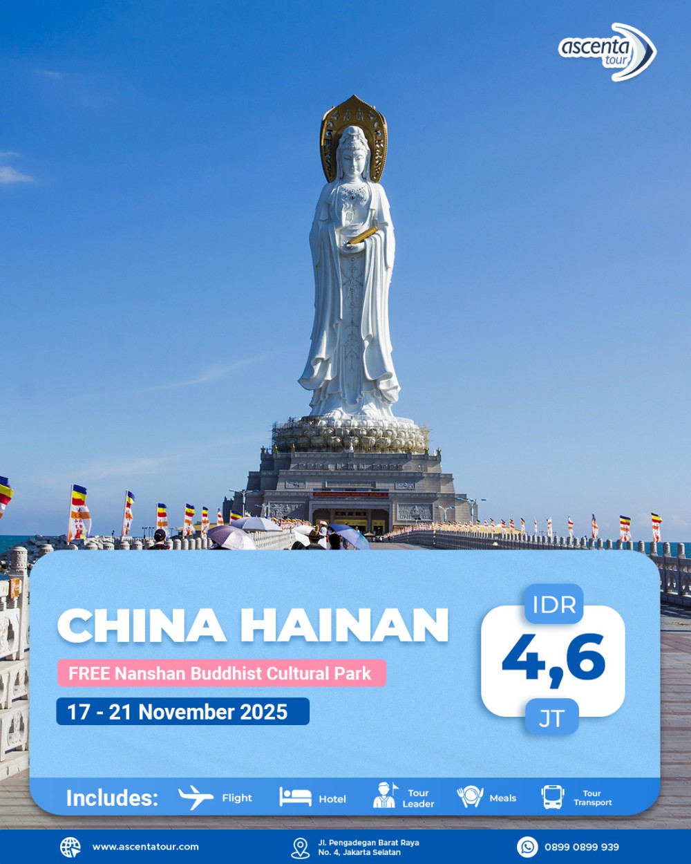 Tour China Hainan 5D (WITH NANSHAN BUDDHISM CULTURAL TOURISM ZONE)