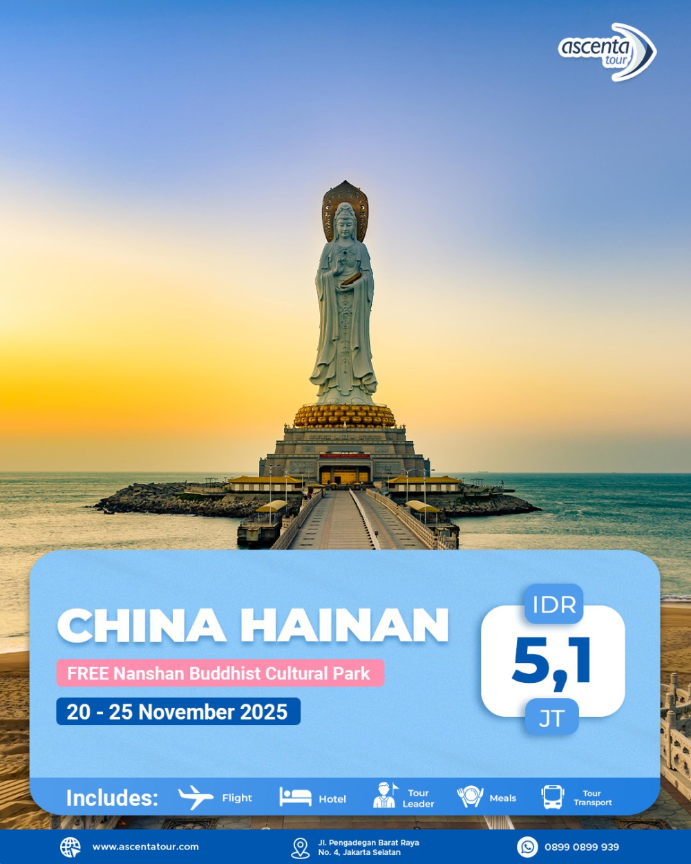 Tour China Hainan 6D (WITH NANSHAN BUDDHISM CULTURAL TOURISM ZONE)