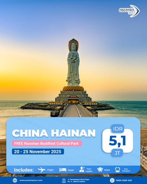Tour China Hainan 6D (WITH NANSHAN BUDDHISM CULTURAL TOURISM ZONE)
